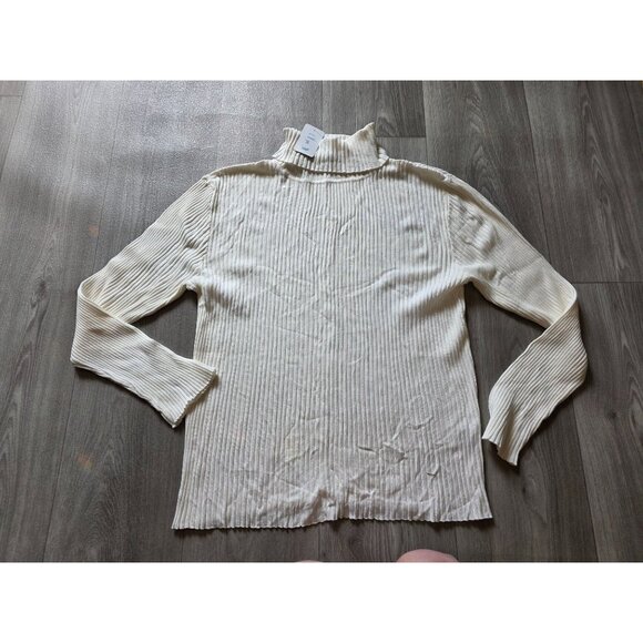 LouLou Ivory Ribbed Turtleneck Sweater 2X NWT Layering - Picture 3 of 6